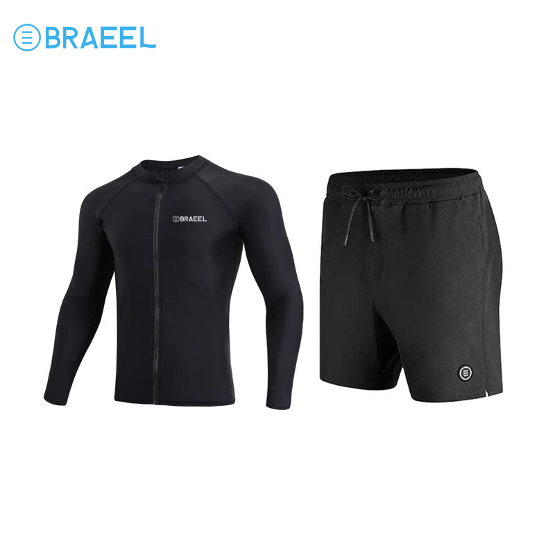 Two pairs of black zipper shorts